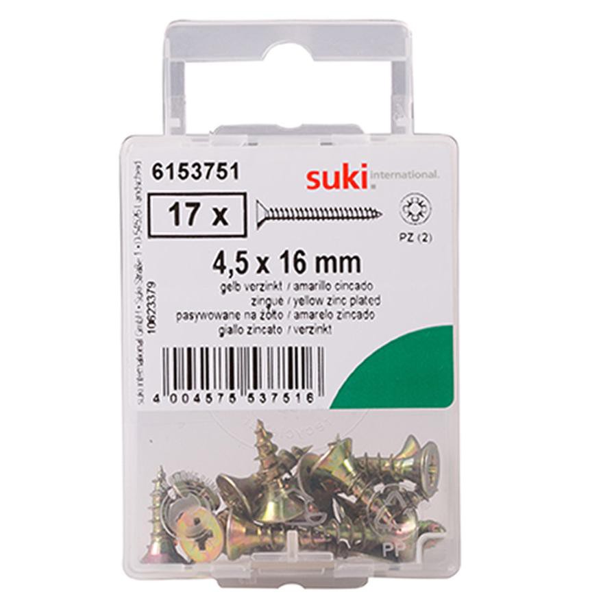 Suki Chipboard Screws (4.5 x 16 mm, Pack of 17)