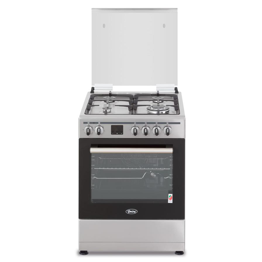 Terim 4-Burner Gas Cooker W/Electric Oven, TERGE66ST (60 cm, Silver)