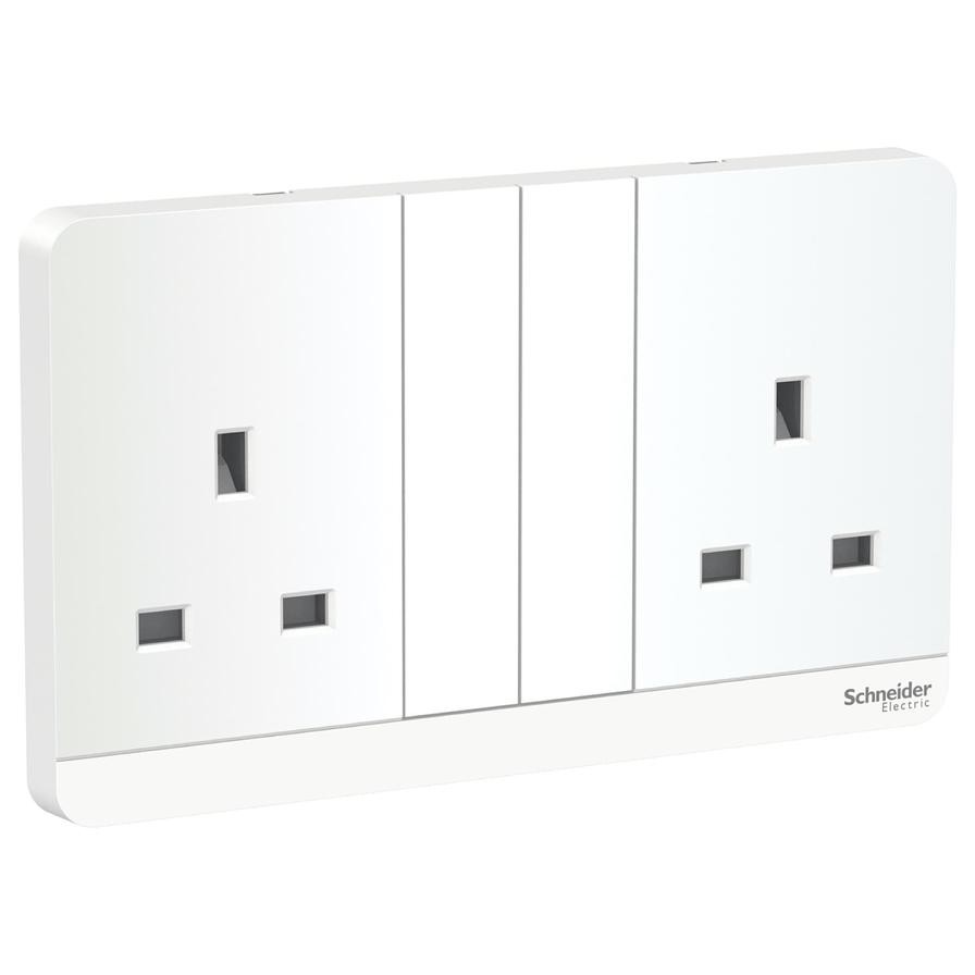 Schneider Electric AvatarOn 2 Gang Switched Socket (14.6 x 8.6 x 3.17 cm)