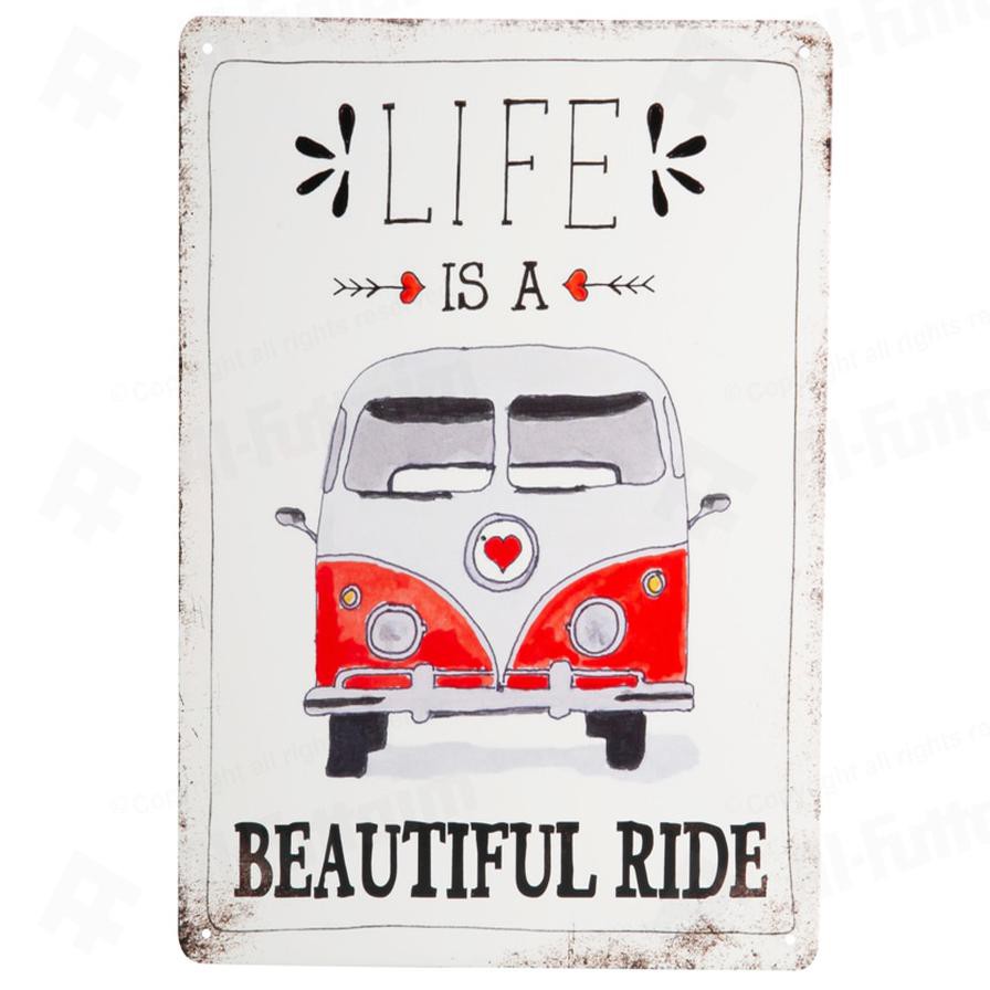 لافتة Life is a Beautiful Ride (33 × 25 سم)