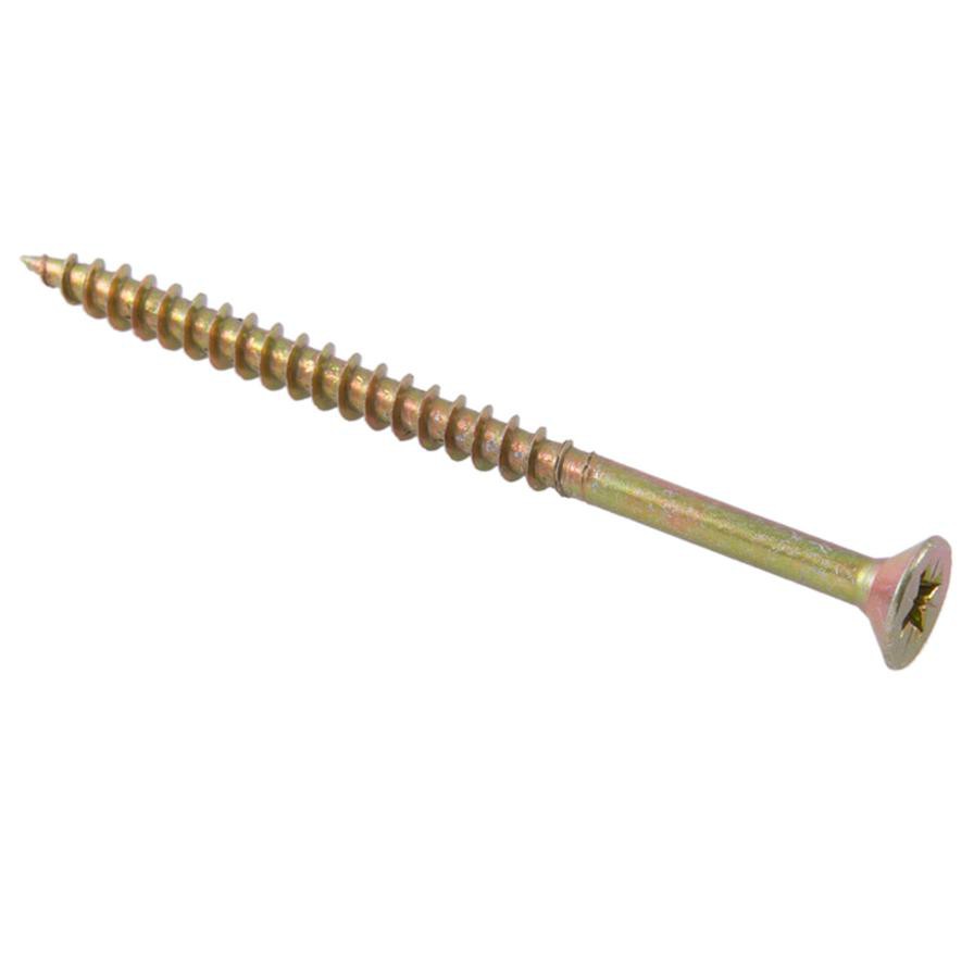 Suki 6153739 Oval-Head Chipboard Screws (6 x 90 mm, Yellow)