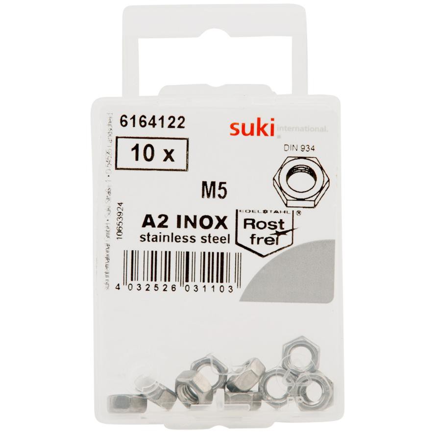 Suki 6164122 M5 Hexagonal Nuts (Pack of 10)