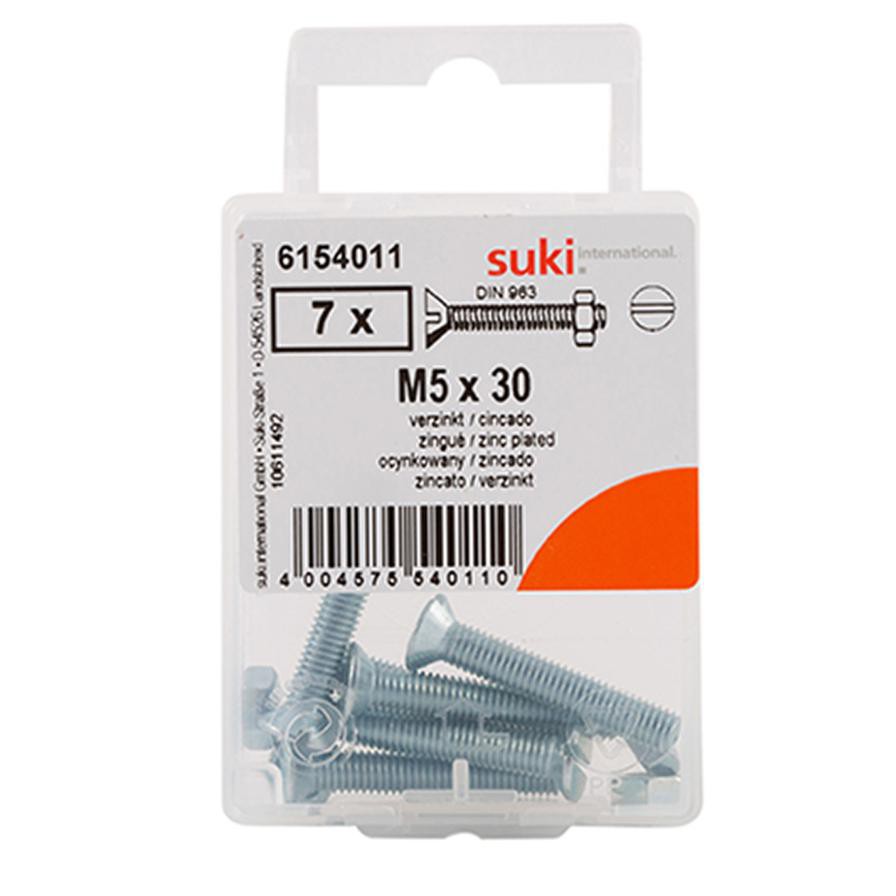 Suki 6154011 M5 Flat-Head Countersunk Machine Screws (30 mm, Pack of 7)