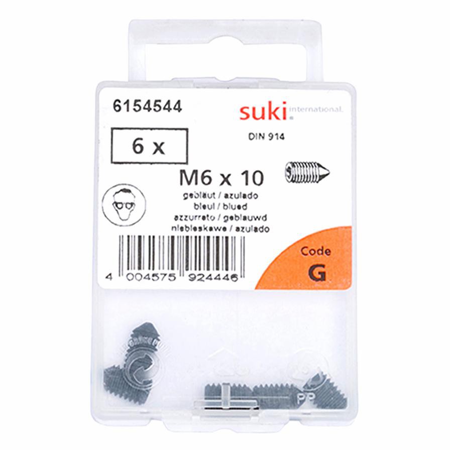 Suki Grub Screws (M6 x 10 mm, Pack  of 6)