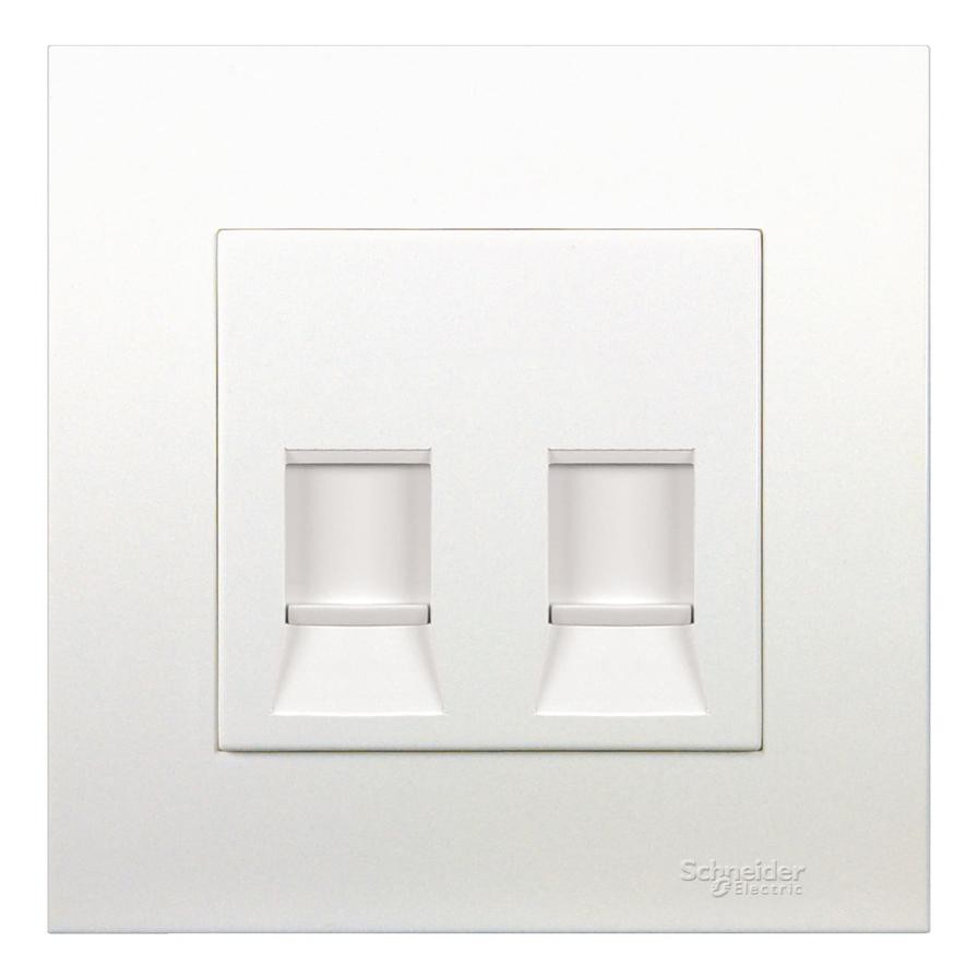 Schneider Electric Vivace 2 Gang Keystone Wall Plate W/ Shutter (8.7 x 8.7 x 4 cm)