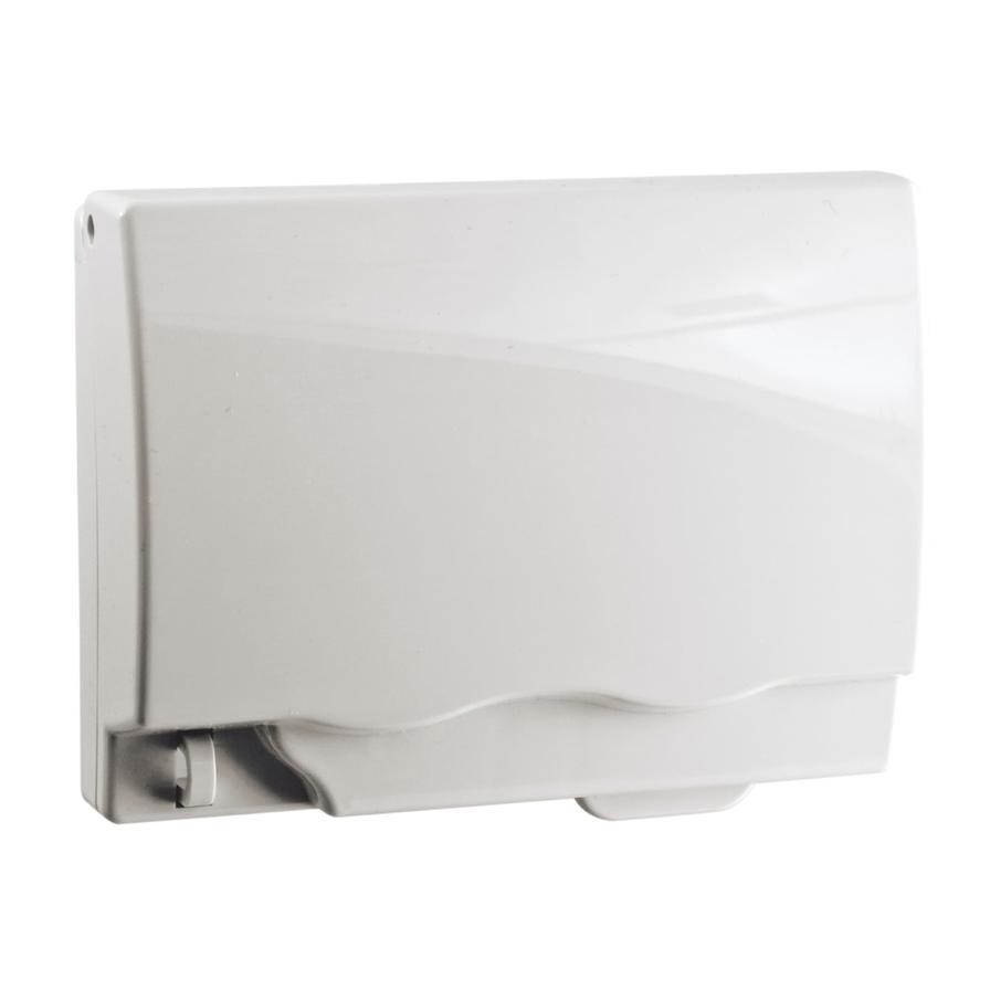 Schneider Electric White Full Time Weatherproof 2 Gang Socket Cover (16.35 x 13.18 x 5 cm)