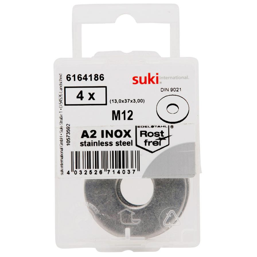 Suki DIN 9021 Stainless Steel Washer (M12, pack of 4)