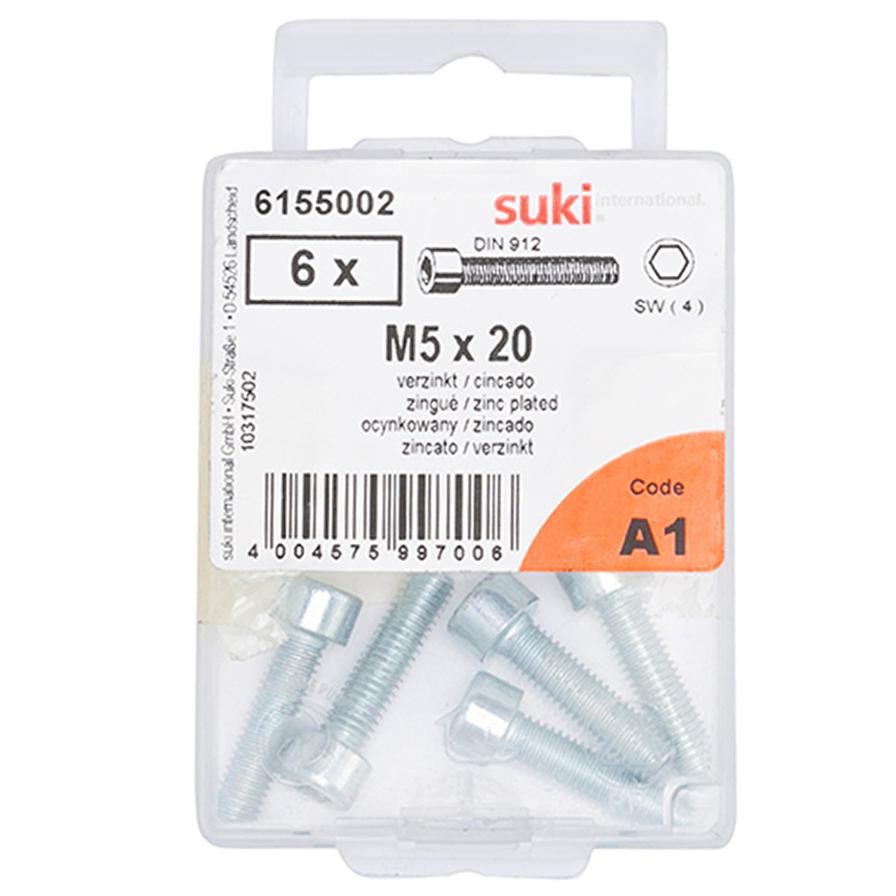 Suki 6155002 M5 Pan-Head Hex Socket Machine Screws (20 mm, Pack of 6)