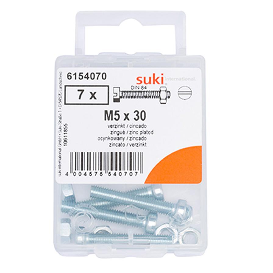 Suki 6154070 M5 Flat-Head Countersunk Machine Screws (30 mm, Pack of 6)