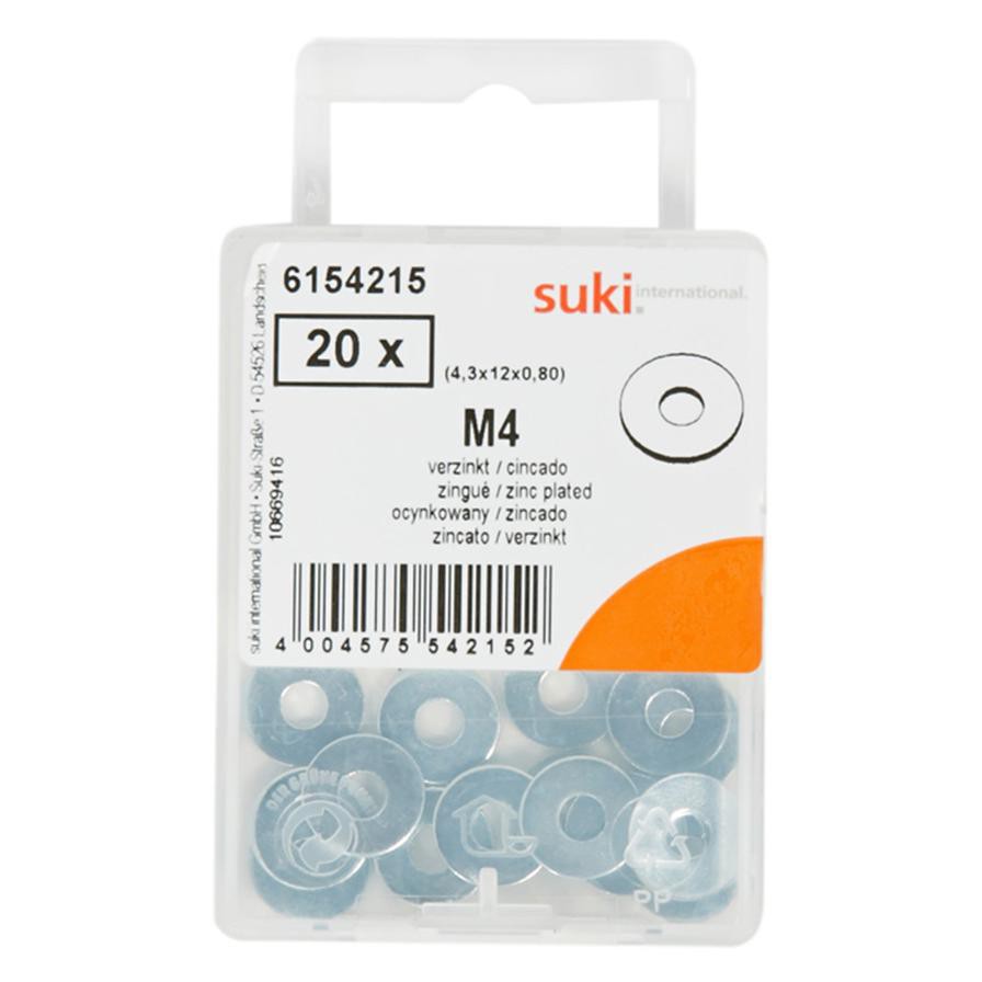 Suki 6154215 M4 Flat Washers (Pack of 20)