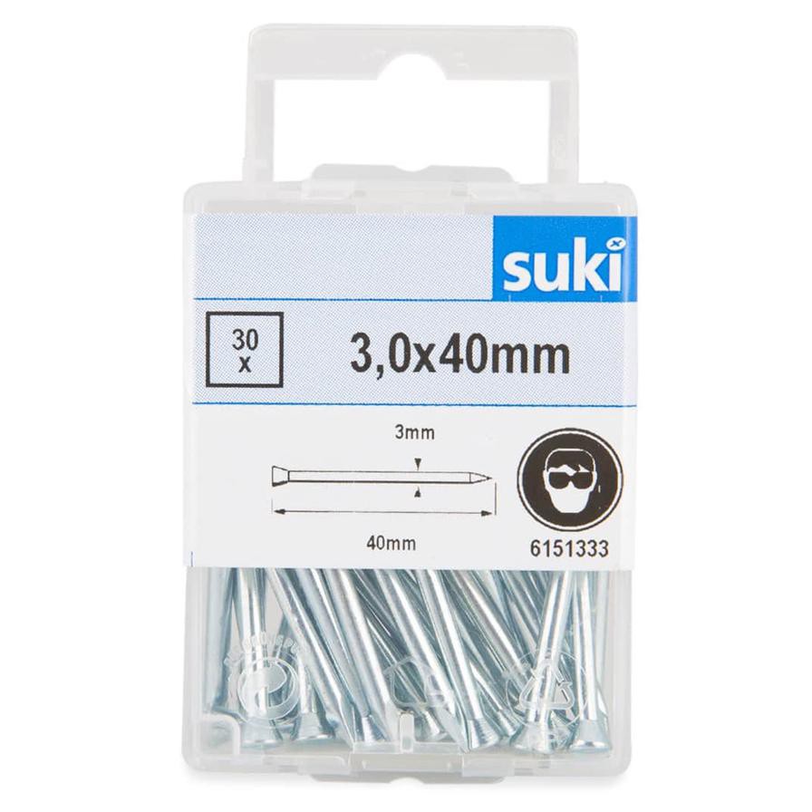 Suki 6151333 Zinc-Plated Nails (4 x 0.3 cm, Pack of 30)