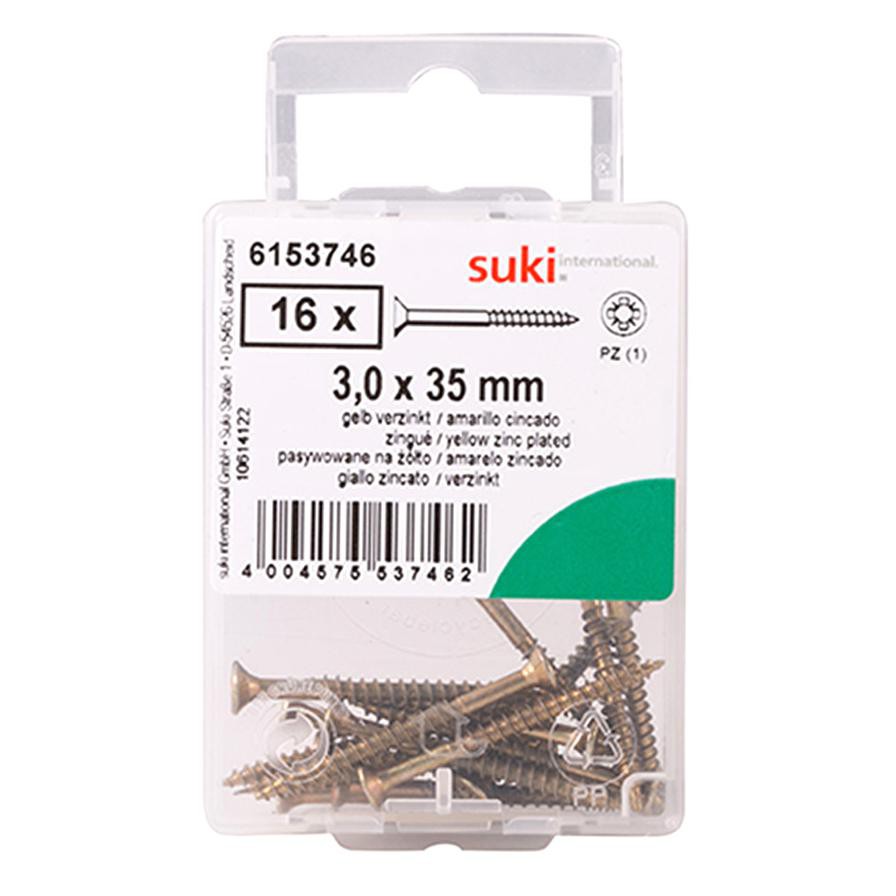 Suki 6153746 Chipboard Screws (4 x 0.3 cm, Pack of 16)