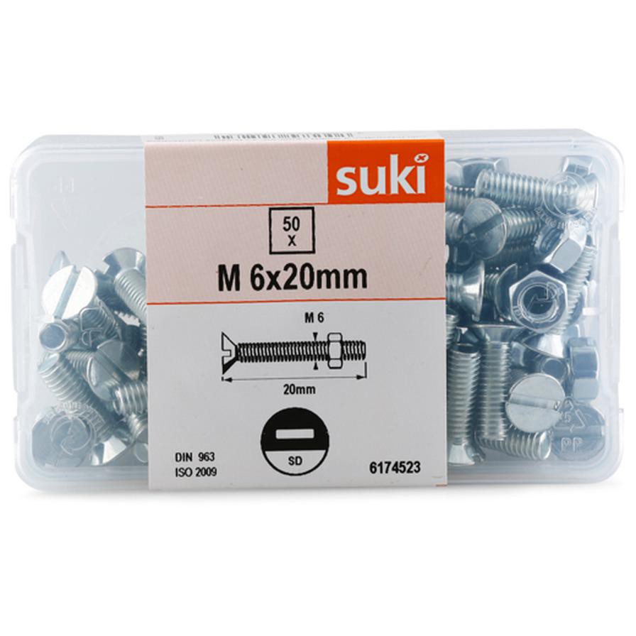 Suki Machine Screws (M6 x 20 mm, Pack of 50)