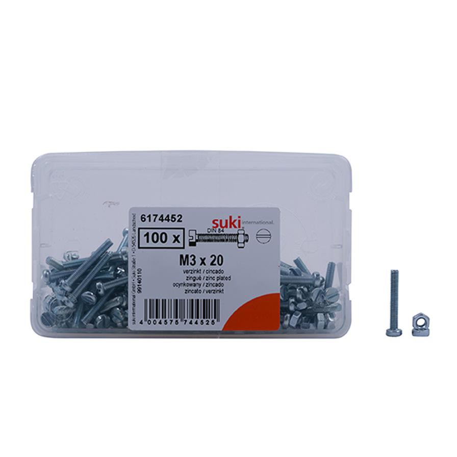 Suki Machine Screws (M3 x 20 mm, Pack of 100)