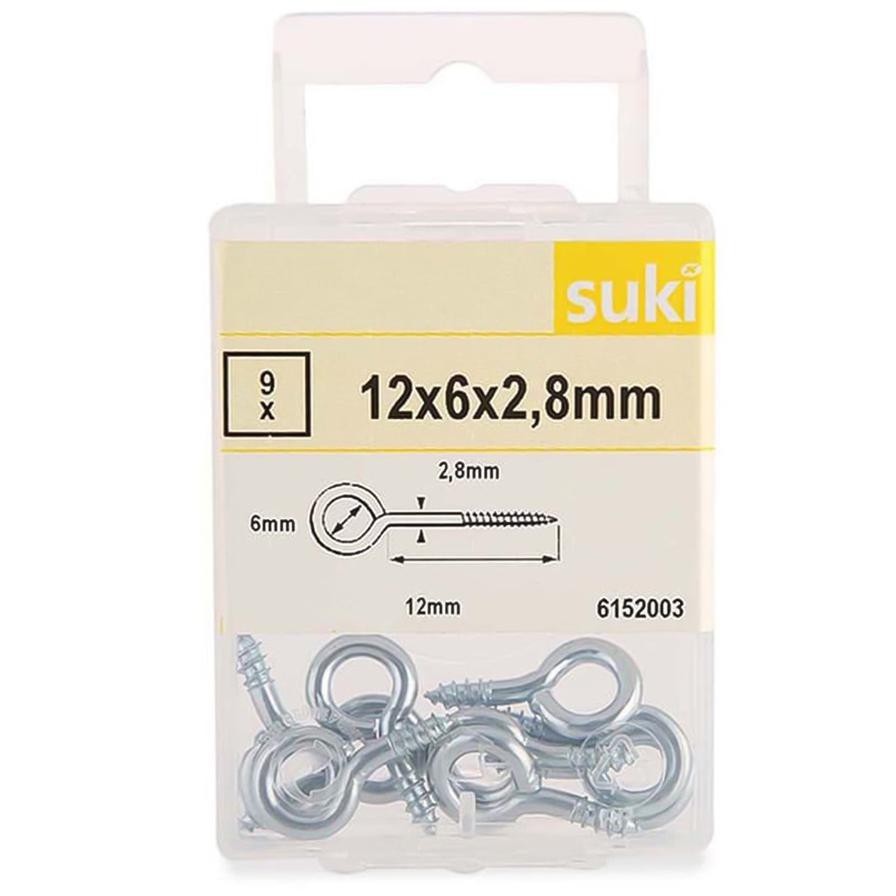 Suki Eye Screws (12 mm, Pack of 9)