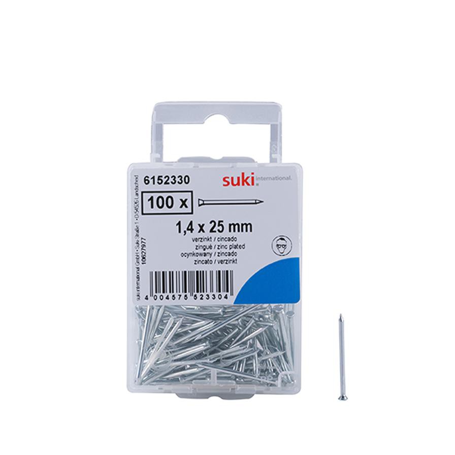 Suki Steel Nails (100 pcs, 0.14 x 2.5 cm)