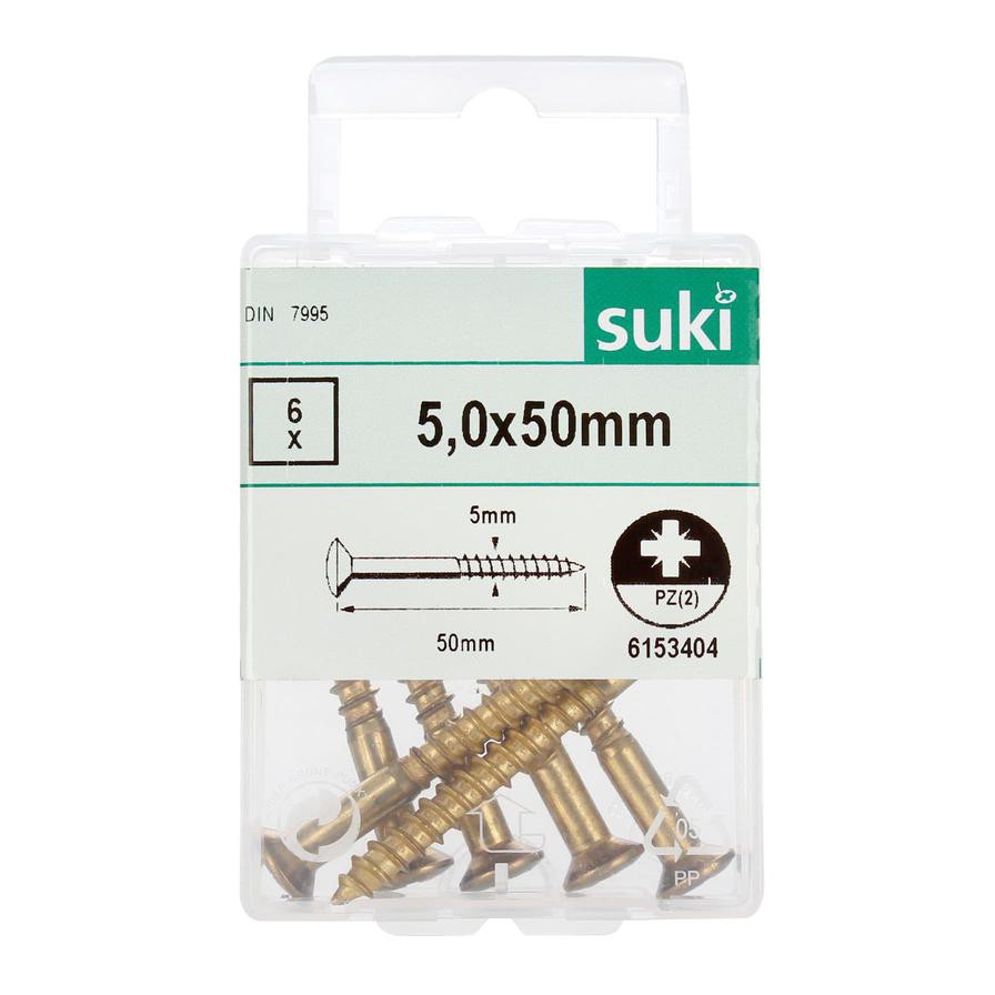 Suki Wood Screws Pack (5 x 50 mm, DIN 7995, 6 Pc.)