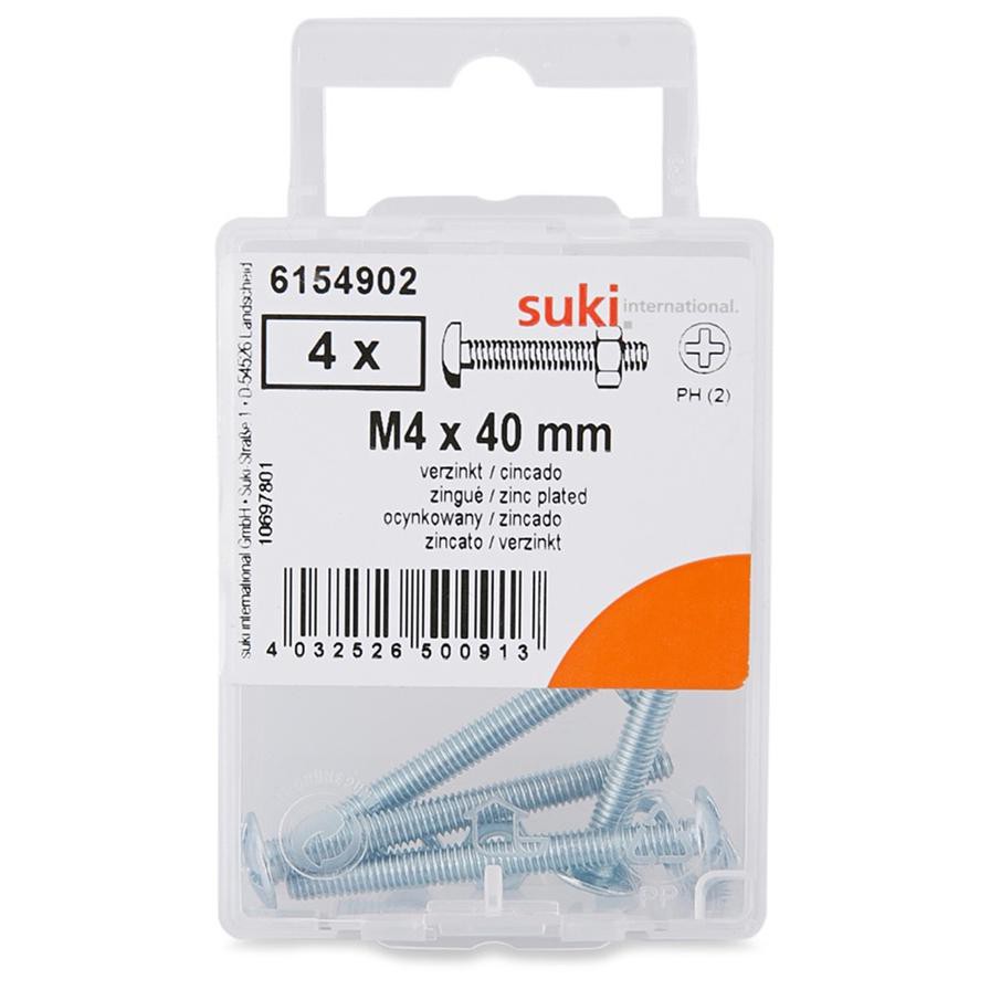Suki Slotted Poelier Head Screws & Washers (40 mm, Pack of 4)