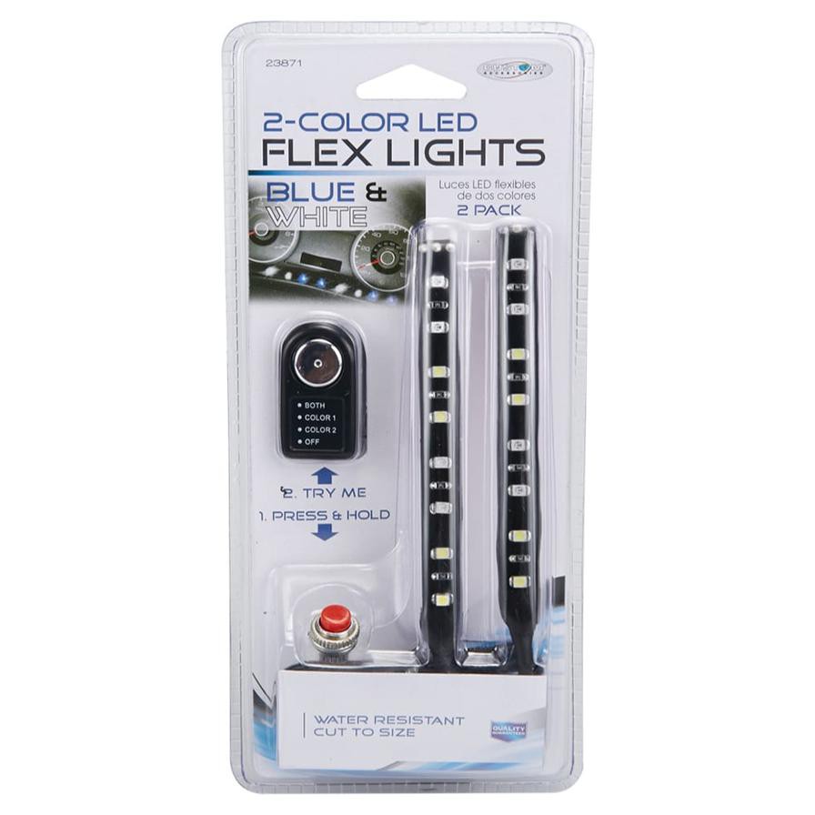 Custom Accessories Flex LED Lights (10.2 cm, Blue/White, Pack of 2)