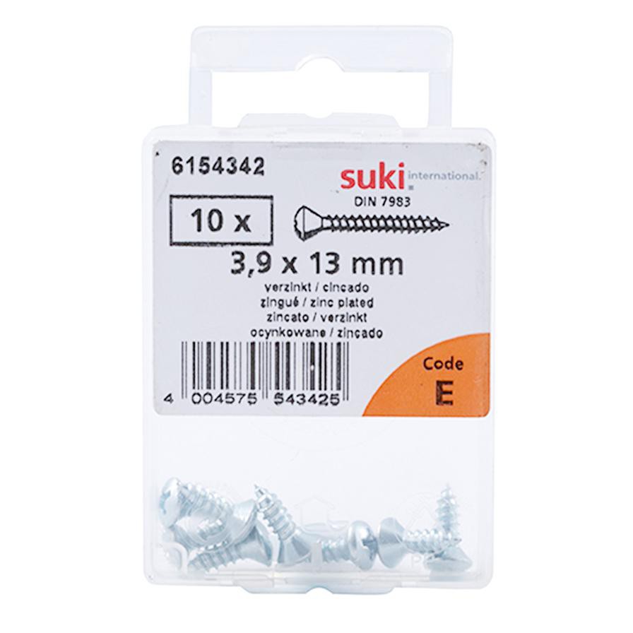 Suki 6154342 Countersunk Raised Self-Tapping Screws (1.3 x 0.4 cm, Pack of 10)