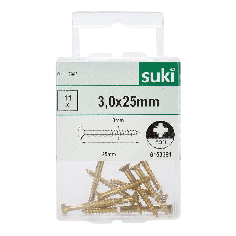 Suki Wood Screws Pack (3 x 25 mm, DIN 7995, 11 Pc.)