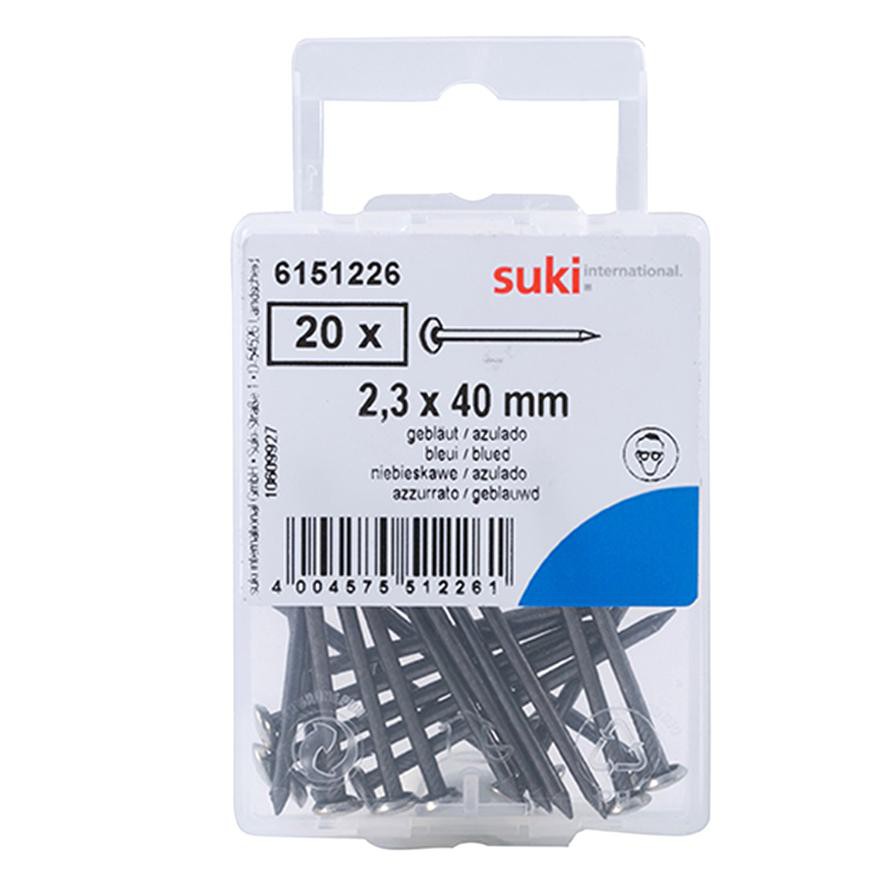 Suki Blue Hard Tin Head Nail (40 x 2 mm, Pack of 20)