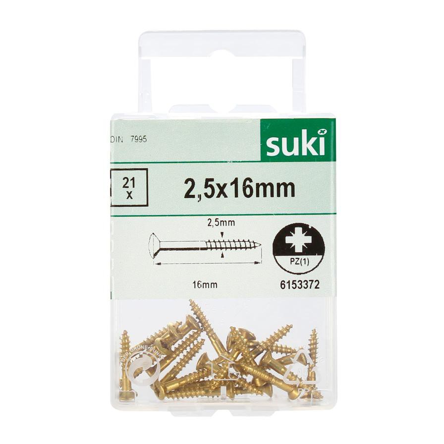 Suki Wood Screws Pack (2.5 x 16 mm, DIN 7995, 21 Pc.)