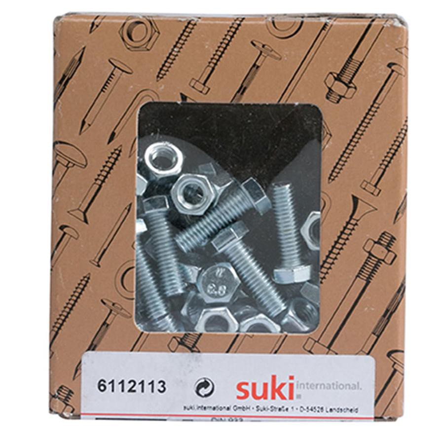 Suki DIN 558 Hex Zinc-Plated Steel Screws (M6 x 20 mm)