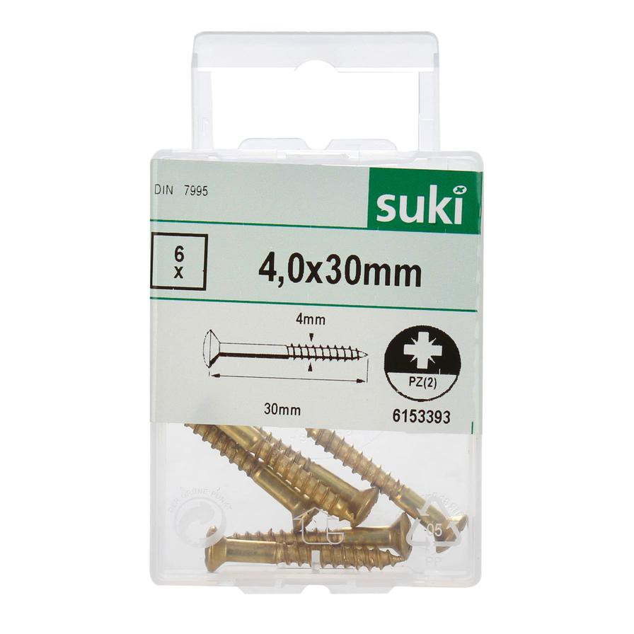 Suki Wood Screws Pack (4 x 30 mm, DIN 7995, 6 Pc.)