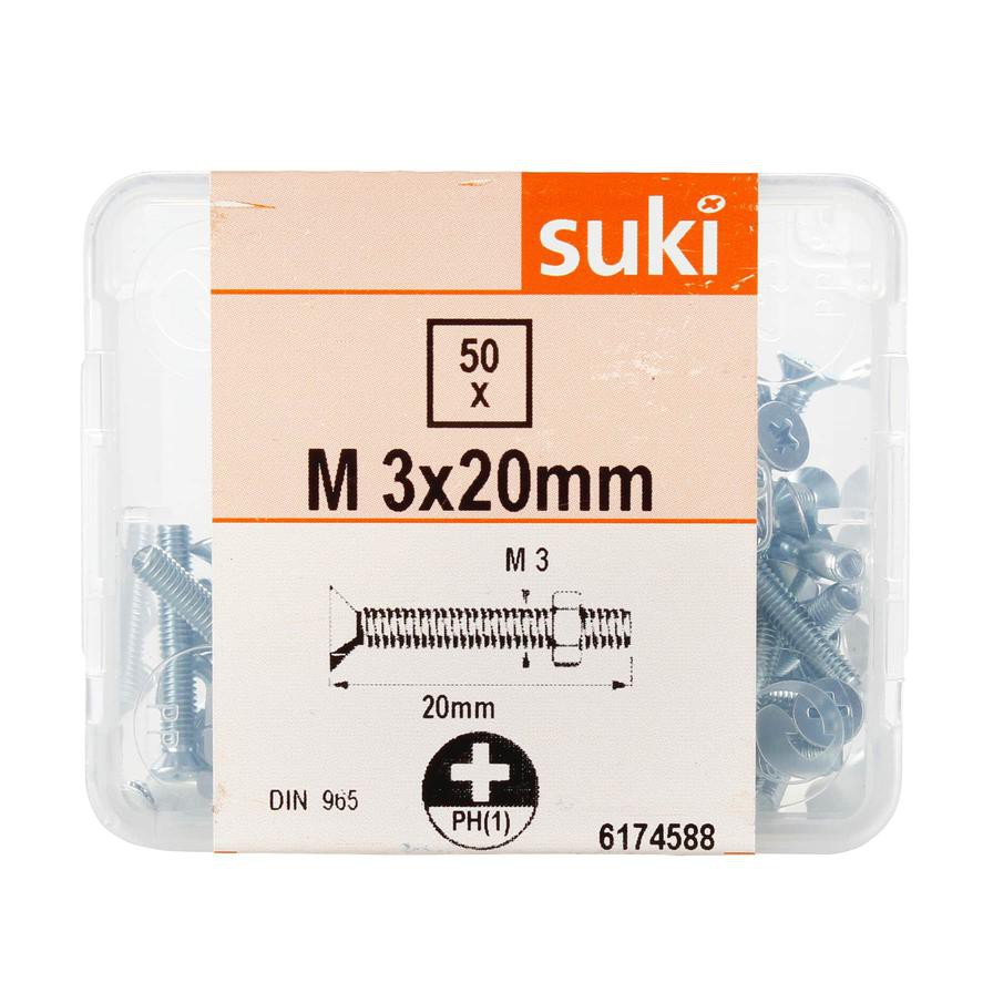 Suki Metal Mechanical Screw Pack (0.3 x 2 cm, 50 Pc.)