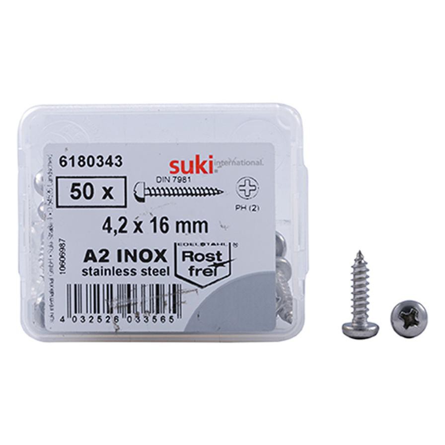 Suki 6153666 Oval-Head Chipboard Screws (3 x 0.4 cm, Pack of 12)