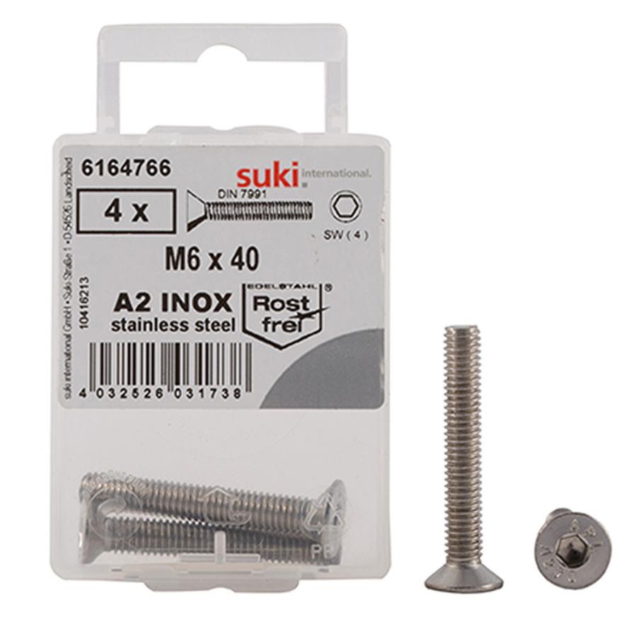 Suki Steel Machine Screws (M5 x 40 mm, Pack of 4)