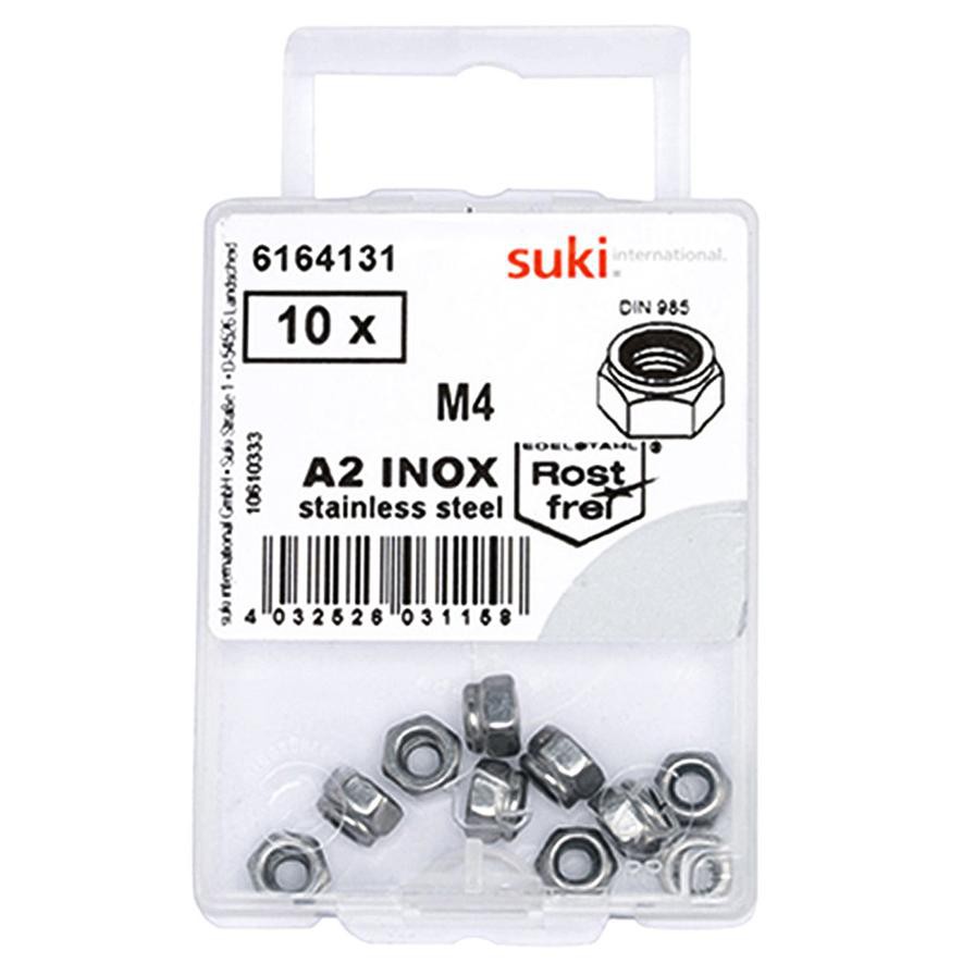 Suki 6164131 M4 Self-Locking Hexagonal Nuts (Pack of 10)