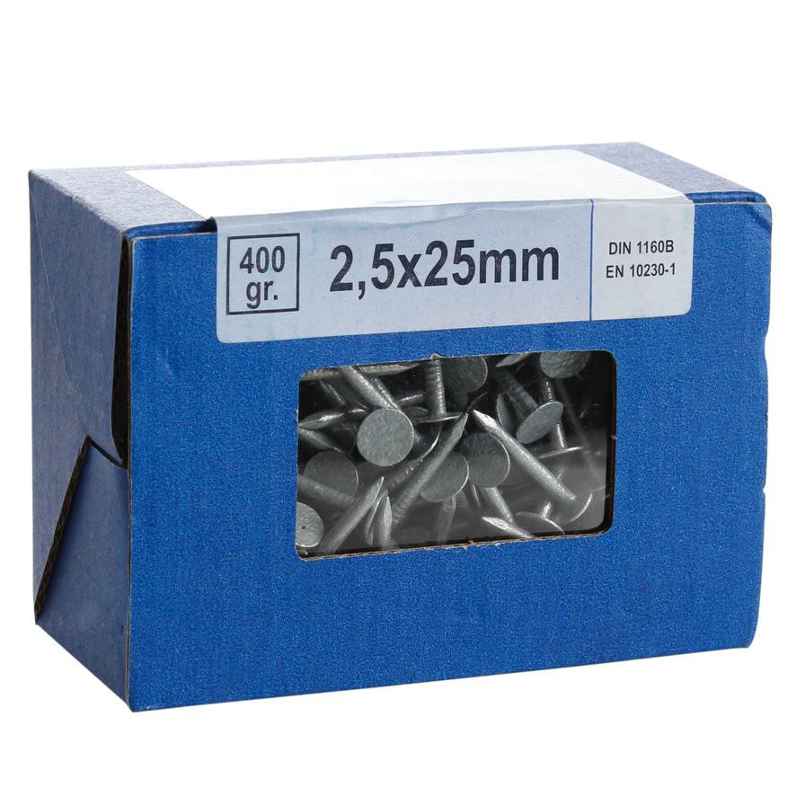 Suki Galvanize Steel Large Head Nail Box (0.25 x 2.5 cm, 400 g)