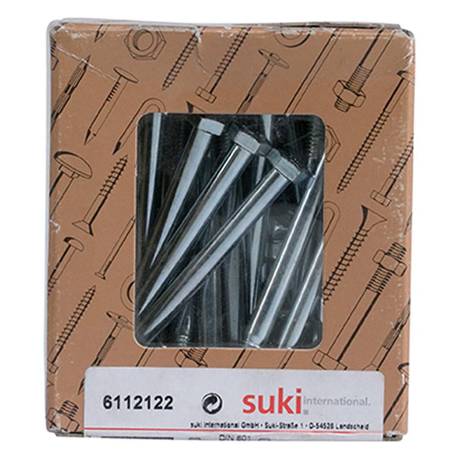 Suki DIN 601 Hex Zinc-Plated Steel Screws (M6 x 80 mm)