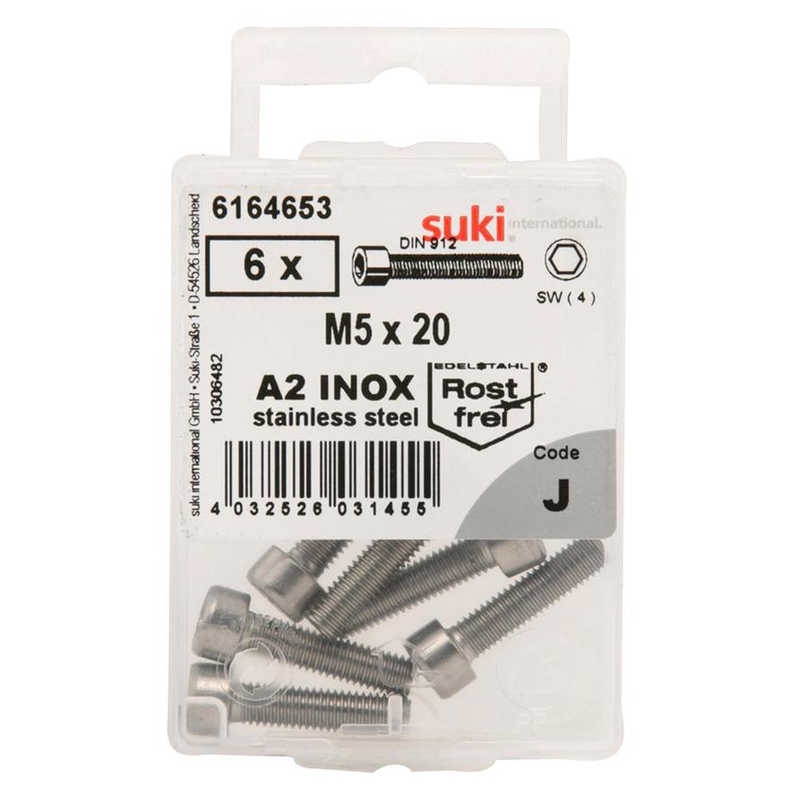 Suki Zinc Plated Pan-Head hex Socket Machine Screws (M5 x 16 mm, Pack of 6)