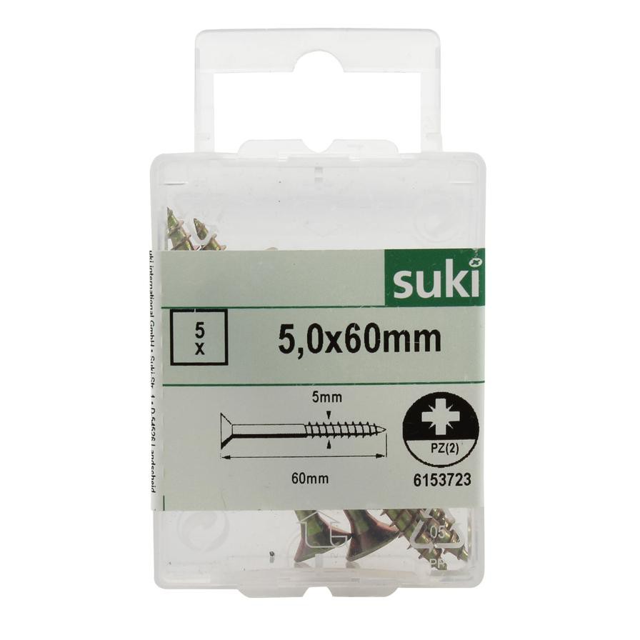 Suki Steel Chipboard Screw Pack (0.5 x 6 cm, 5 Pc.)