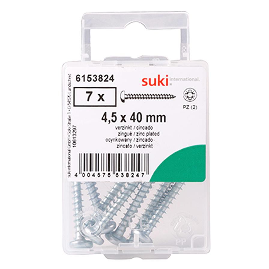 Suki 6153824 Raised Pan Style Chipboard Screws (4 x 0.5 cm, Pack of 7)