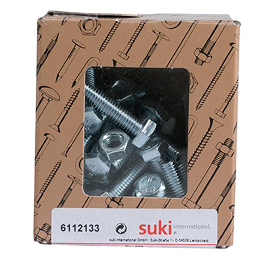 Suki DIN 558 Hex Zinc-Plated Steel Screws (M8 x 30 mm)