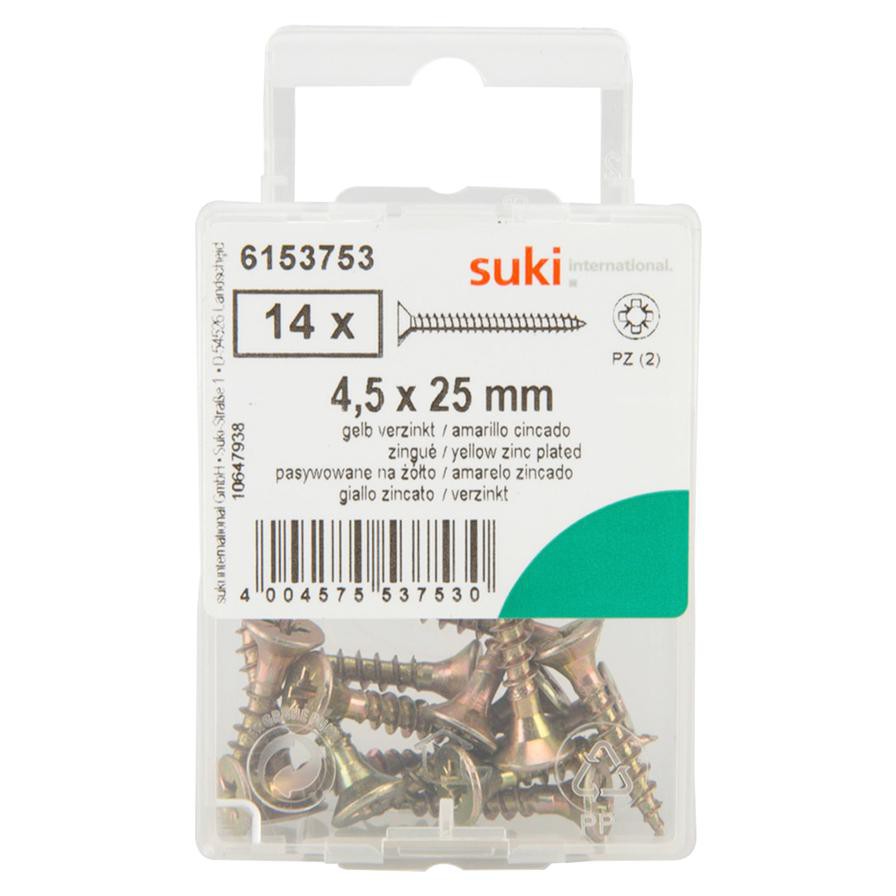 Suki Chipboard Screw (4.5 x 25 mm, Pack of 14)