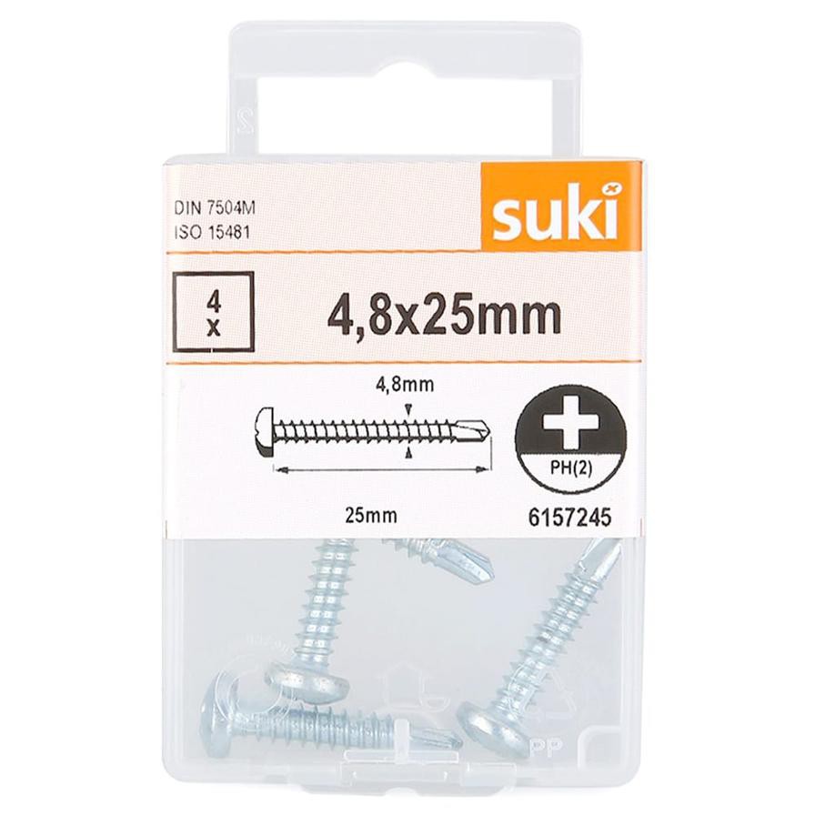 Suki 6157245 Pan Head Tapping Screw (4.8 x 25 mm, Pack of 4)