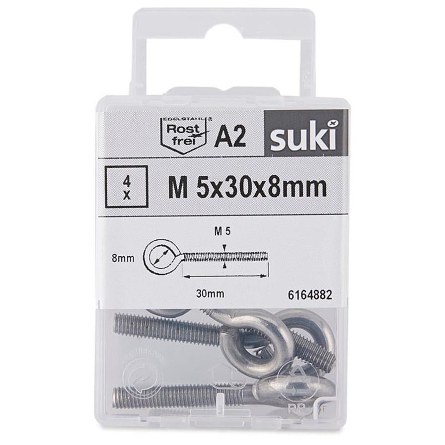 Suki A2 Eye Bolts (M5 x 30 mm, Pack of 4)