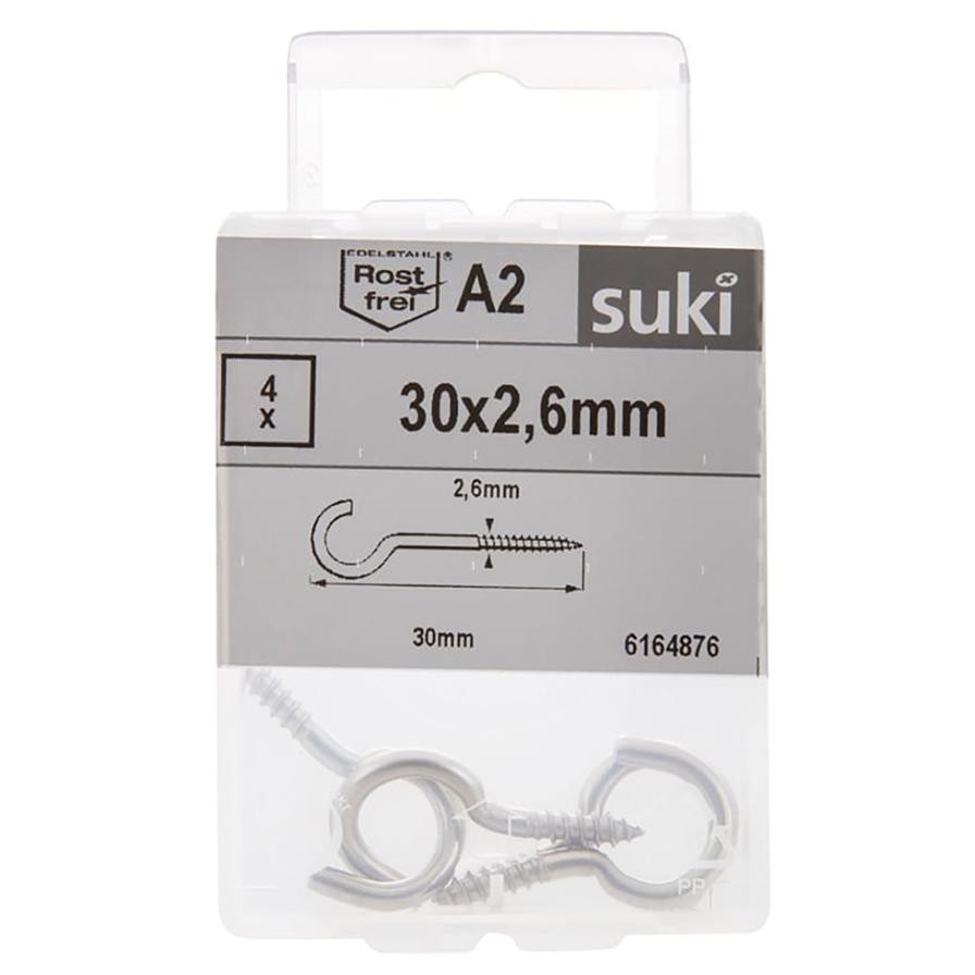 Suki Bent A2 Hooks (30 x 2.6 cm, Pack of 4)