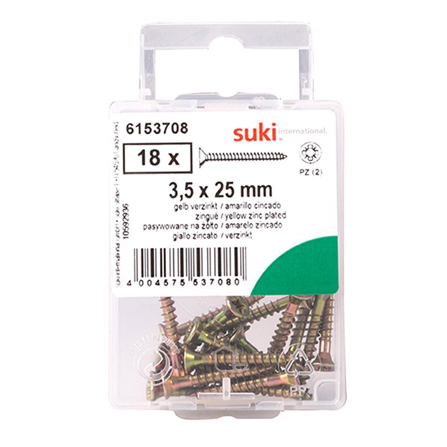 Suki Chipboard Screws (3.5 x 25 mm, Pack of 18)