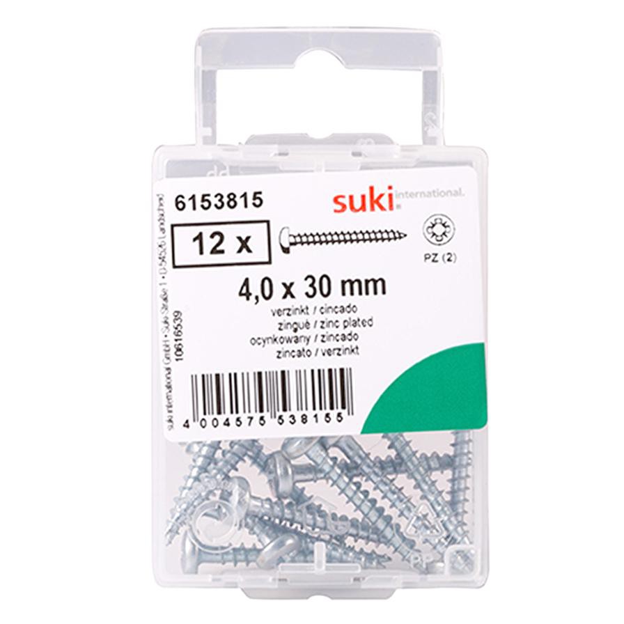 Suki Pozidriv Zinc Plated Chipboard Screws (4 x 30 mm, Pack of 2)