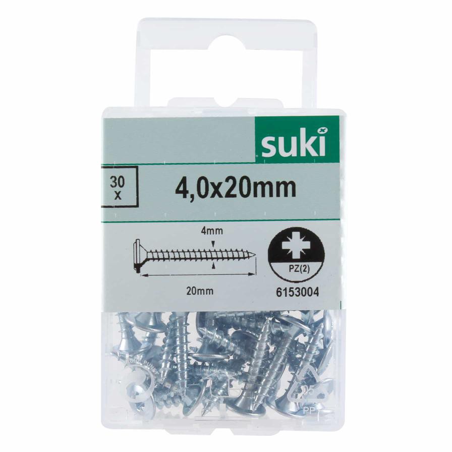 Suki Backwall Steel Screw Pack (0.4 x 2 cm, 30 Pc.)