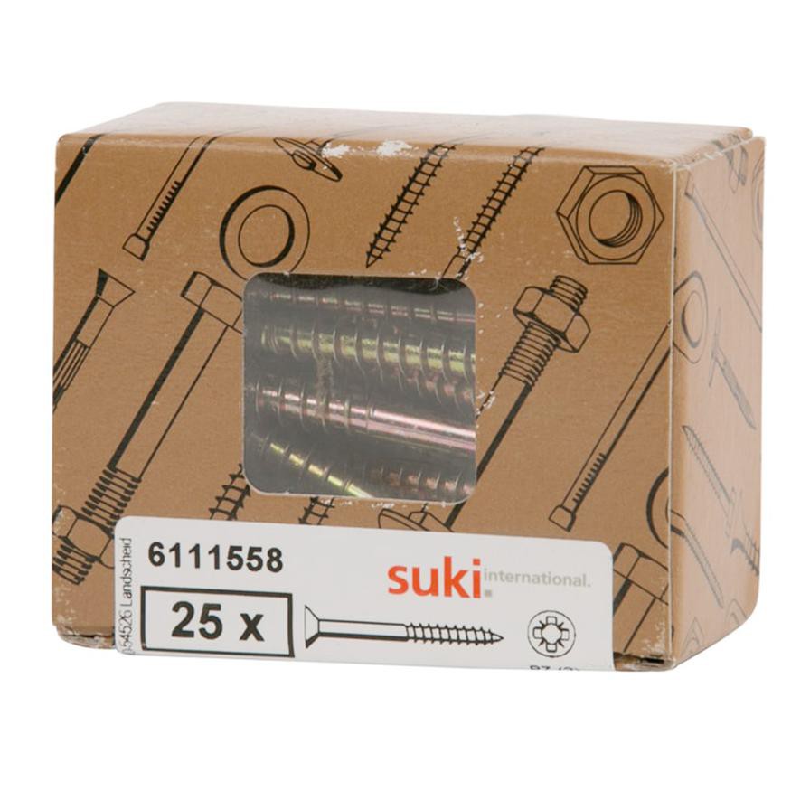 Suki Zinc Pozidriv Chipboard Screws (5 x  50 mm, Pack of 25)