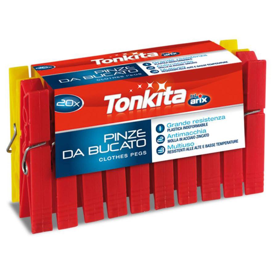 Tonkita Plastic Pegs Pack (14 x 4 x 4 cm, 20 Pc.)