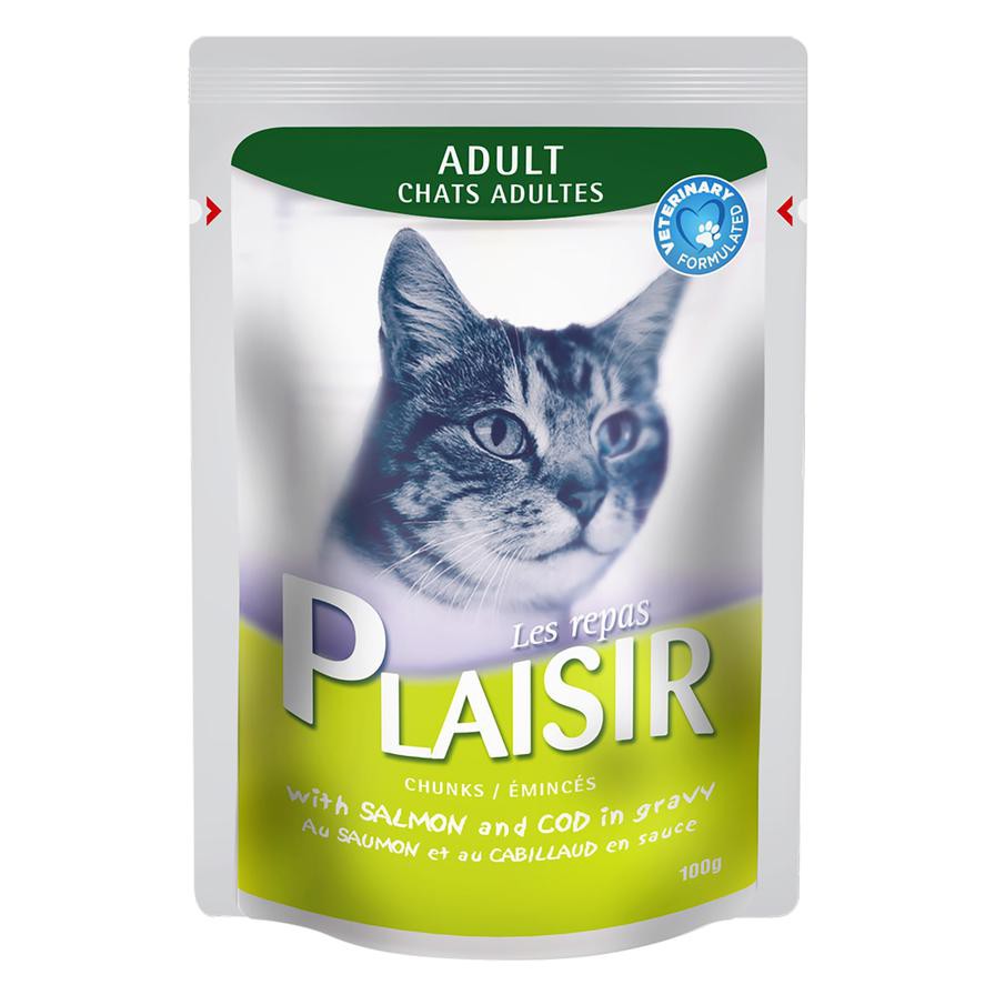 Le Repas Plaisir Wet Cat Food Chunks Salmon & Cod (100 g, For Adult Cat)