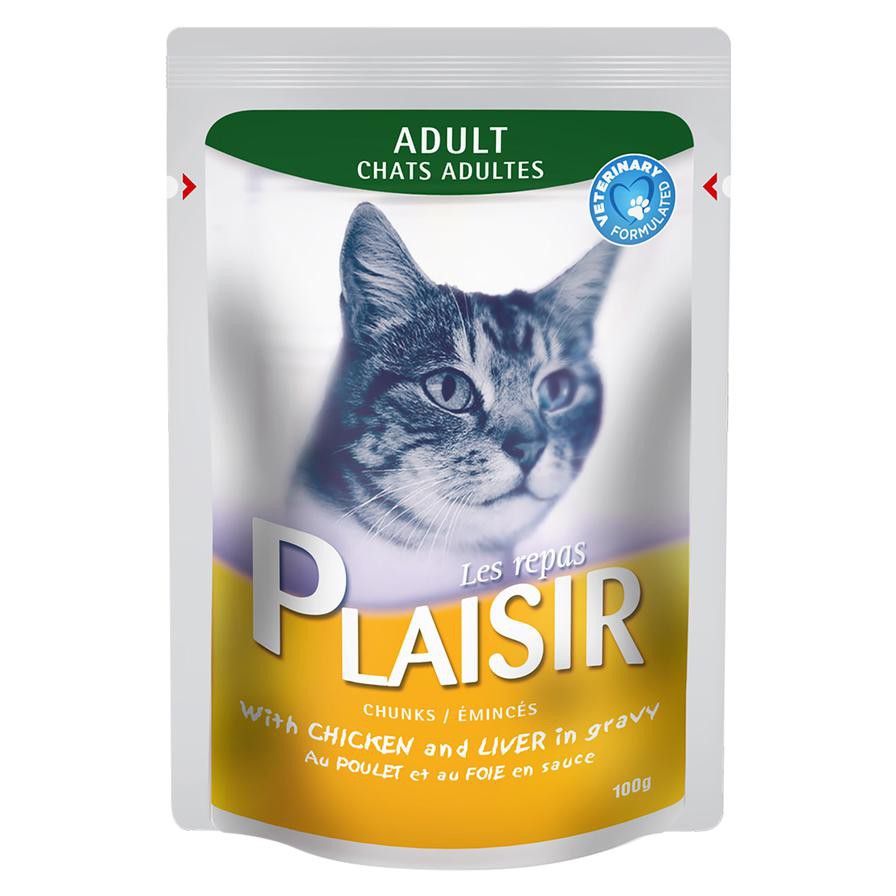 Le Repas Plaisir Wet Cat Food Chunks Chicken & Liver (100 g, For Adult Cat)